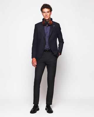 Camisa casual microcuadros azul oscuro de alg by M | 07647_0050_4