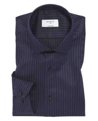 Camisa casual rayas azul oscuro en mezcla de by MI | 07650_0050_1