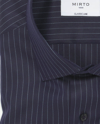 Camisa casual rayas azul oscuro en mezcla de by MI | 07650_0050_5