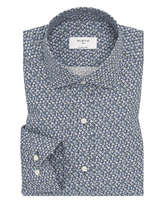 Camisa casual microestampado azul