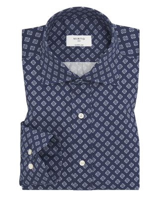 Camisa casual azul estampado geométrico de al by M | 07662_0051_1