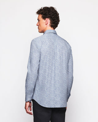 Camisa casual estampado paisley azul y beige by MI | 07675_0050_3