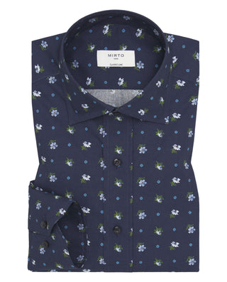 Camisa casual azul marino estampado floral de by M | 07677_0050_1