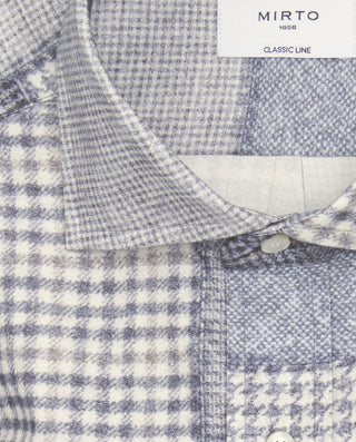 Camisa casual patchwork azul y gris de franel by M | 07692_0050_5
