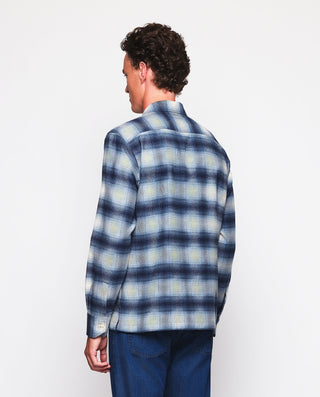 Sobrecamisa de cuadros difuminados azules de by MI | 07696_0050_3