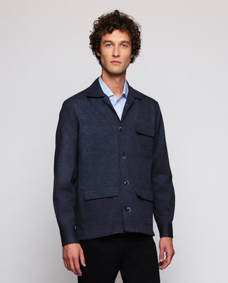 Sobrecamisa azul doble faz estampado paisley by MI | 07698_0051_2