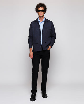 Sobrecamisa azul doble faz estampado paisley by MI | 07698_0051_4