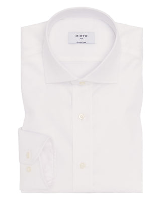Camisa vestir blanca puño mixto de algodón by MIRT | 07774_0050_1