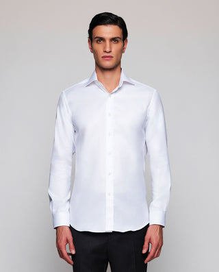 Camisa vestir blanca puño mixto de algodón by MIRT | 07774_0050_2