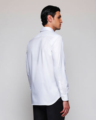 Camisa vestir blanca puño mixto de algodón by MIRT | 07774_0050_3
