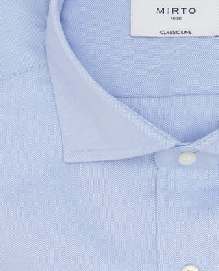 Camisa vestir azul puño mixto de algodón by MIRTO | 07774_0051_5