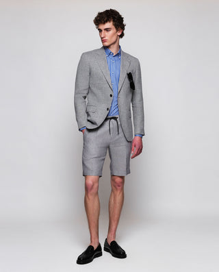 Camisa casual azul rayas blancas de algodón