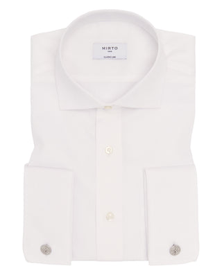 Camisa  vestir blanca puño doble de algodón by MIR | 07790_0050_1