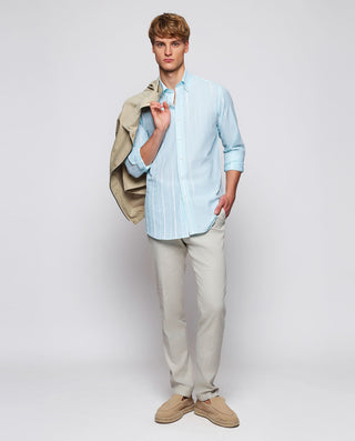 Camisa casual agua rayas blancas de algodón by MIR | 07791_0051_4