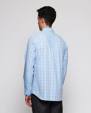 Camisa casual cuadros celestes de algodón by MIRTO | 07811_0051_3