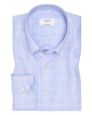 Camisa casual cuadro Príncipe de Gales azul y by M | 07814_0050_1