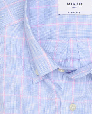 Camisa casual cuadro Príncipe de Gales azul y by M | 07814_0050_5