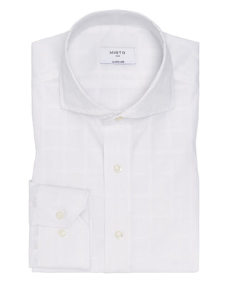 Camisa casual blanca cuadros en relieve de by MIRT | 07815_0050_1