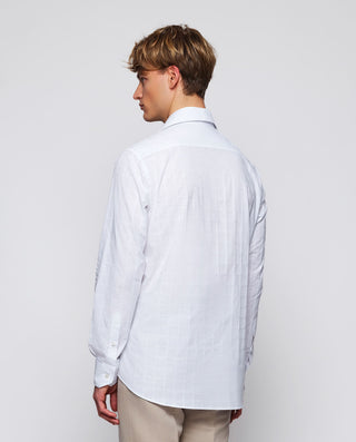 Camisa casual blanca cuadros en relieve de by MIRT | 07815_0050_3