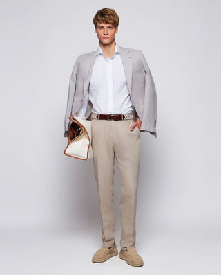 Camisa casual blanca cuadros en relieve de by MIRT | 07815_0050_4