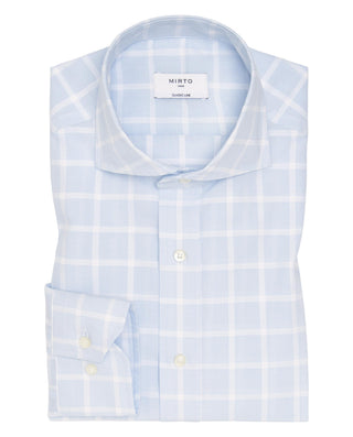 Camisa casual azul cuadros en relieve  de by MIRTO | 07815_0052_1