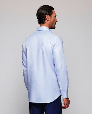 Camisa vestir azul puño mixto estructura pata by M | 07818_0051_3