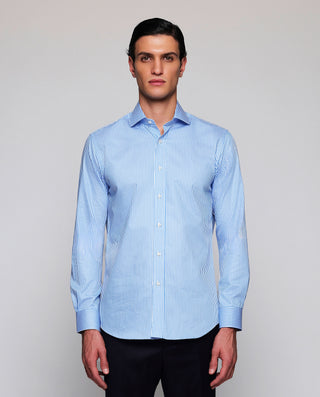 Camisa vestir rayas azules y blancas puño mix by M | 07826_0050_2
