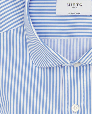 Camisa vestir rayas azules y blancas puño mix by M | 07826_0050_5