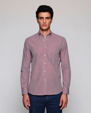 Camisa vestir cuadro Vichy rojo de algodón by MIRT | 07832_0050_2
