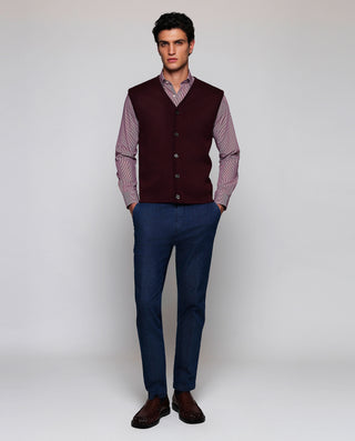 Camisa vestir cuadro Vichy rojo de algodón by MIRT | 07832_0050_4
