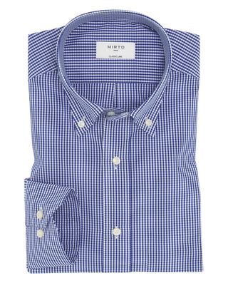 Camisa vestir cuadro Vichy azul de algodón by MIRT | 07832_0051_1