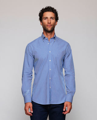 Camisa vestir cuadro Vichy azul de algodón by MIRT | 07832_0051_2