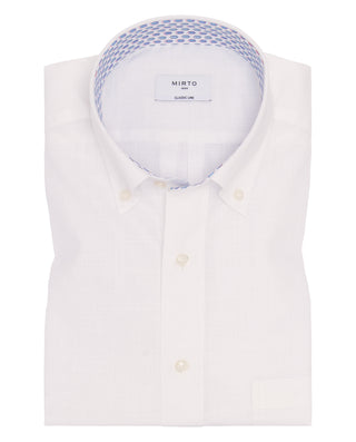 White casual shirt short sleeves geometrical