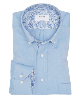 Camisa casual azul de algodón estructura by MIRTO | 07835_0054_1