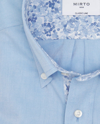 Camisa casual azul de algodón estructura by MIRTO | 07835_0054_5