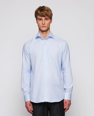 Camisa casual azul estructura fil coupé by MIRTO | 07837_0050_2