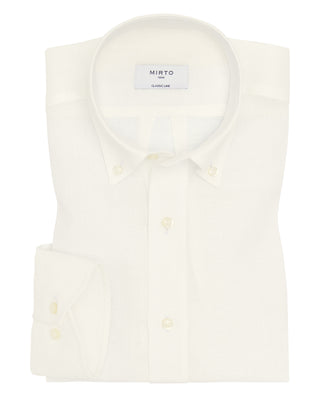 Camisa casual blanca lino prelavado by MIRTO | 07841_0050_1