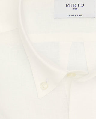 Camisa casual blanca lino prelavado by MIRTO | 07841_0050_5