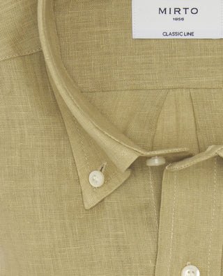 Camisa casual cáqui lino prelavado by MIRTO | 07841_0052_5