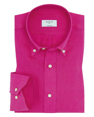 Camisa casual fuscia lino prelavado by MIRTO | 07841_0056_1