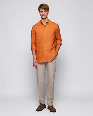 Camisa casual teja lino prelavado by MIRTO | 07841_0057_4