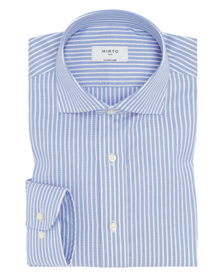 Camisa vestir rayas azules y blancas estructu by M | 07846_0050_1