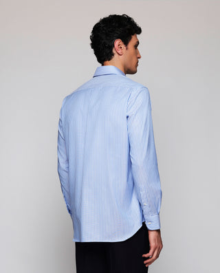 Camisa vestir rayas azules y blancas estructu by M | 07846_0050_3