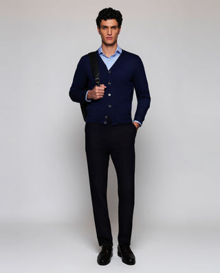 Camisa vestir rayas azules y blancas estructu by M | 07846_0050_4