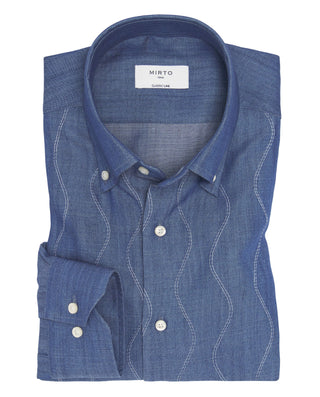 Camisa denim de Lyocell delantero bordado by MIRTO | 07847_0050_1