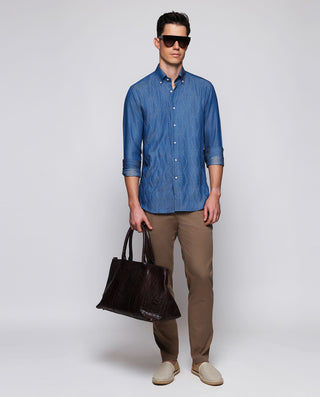 Camisa denim de Lyocell delantero bordado by MIRTO | 07847_0050_4