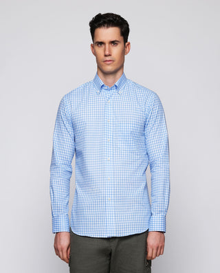 Camisa casual cuadros vichy azul de Oxford by MIRT | 07854_0051_2