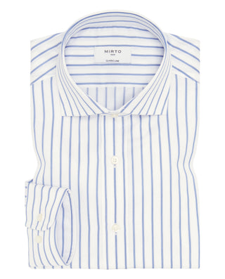Camisa vestir blanca rayas azules de algodón by MI | 07858_0050_1