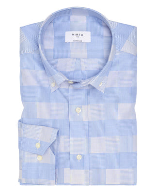 Camisa casual motivo geométrico tonos azules by MI | 07869_0050_1