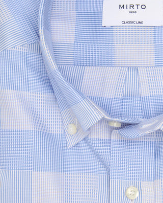 Camisa casual motivo geométrico tonos azules by MI | 07869_0050_5